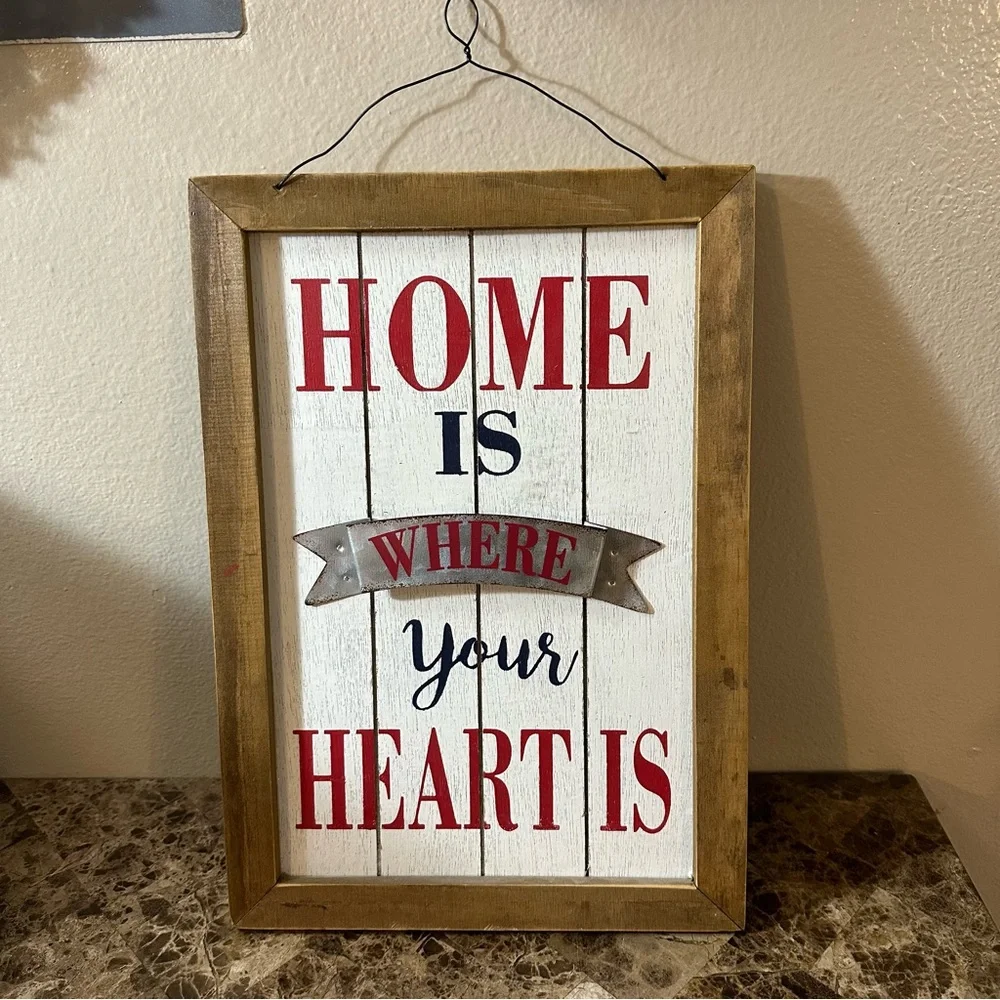 Home Is Where Your Heart Is Rustic Wall Sign